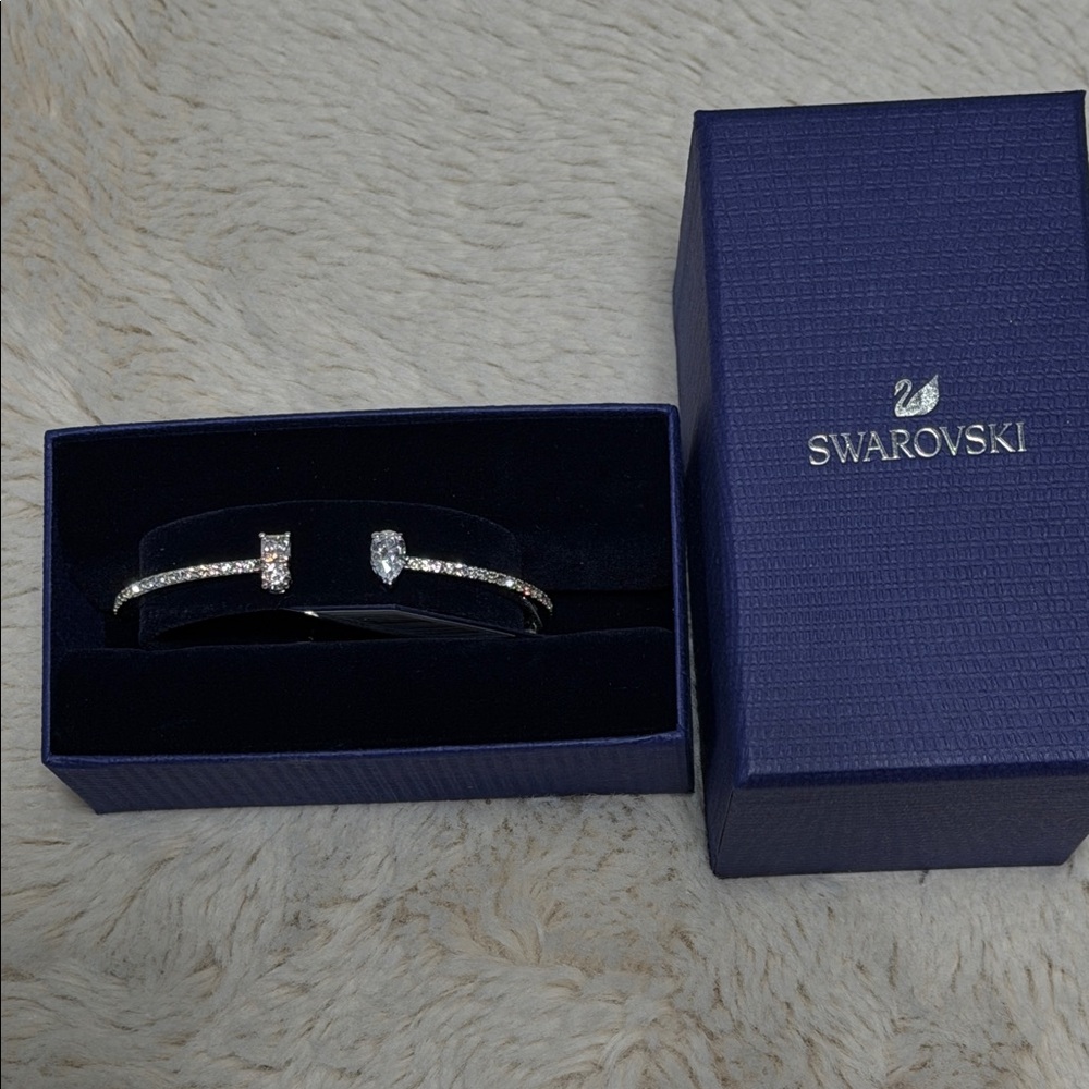 Swarovski Silver and Crystal Open Cuff Bracelet